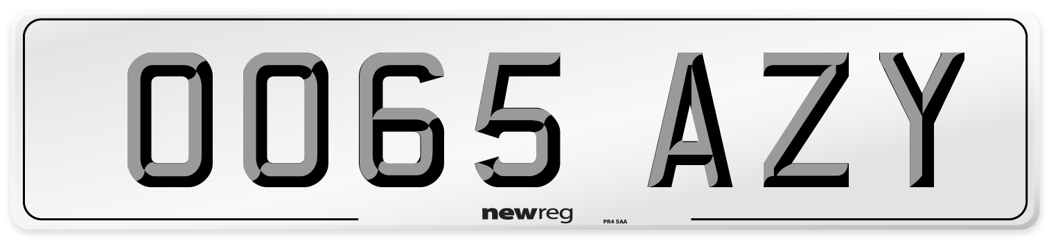 OO65 AZY Number Plate from New Reg